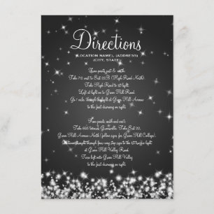 Hochzeitsanweisungen Winter Glanz Schwarz Begleitkarte