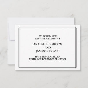 Hochzeitsanzeige-Absagekarten Ankündigung