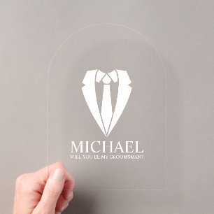 Hochzeitsanzug Personalisiertes Heiratsantrag für  Acryleinladungen