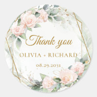 Hochzeitsaufkleber für Boho-Blüten und Goldrahmen