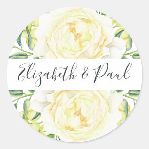 Hochzeitsaufkleber für Rose und Oliven Runder Aufkleber