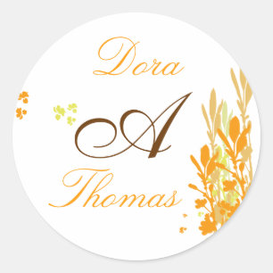 Hochzeitsaufkleber mit Monogramm Runder Aufkleber
