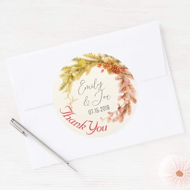 Hochzeitsaufkleber personalisiert runder aufkleber (Umschlag)