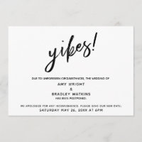 Hochzeitsaufschub für humorvolle "Yikes"! Ankündig