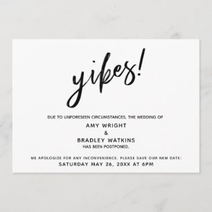 Hochzeitsaufschub für humorvolle "Yikes"! Ankündig Einladung