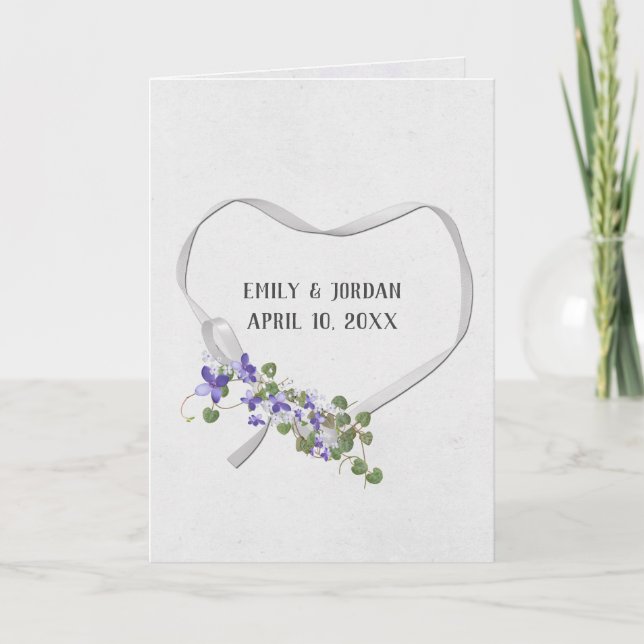 Hochzeitsband Herz mit Ivy Bouquet Card Karte (Vorderseite)