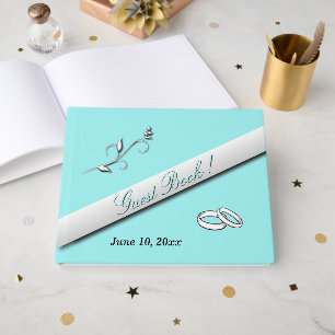 Hochzeitsbänder Aqua-Hochzeit Gästebuch