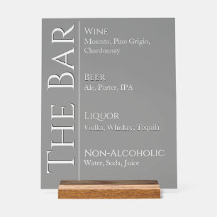 Hochzeitsbar-Schild - Benutzerdefinierte Acryl-Dri Acrylschild
