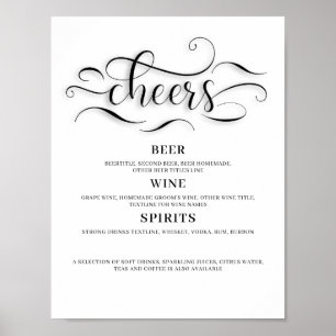 Hochzeitsbar-Schild 'Cheers' Poster