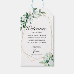 Hochzeitsbegrüßung Geometrisch Floral Grünpflanzen Geschenkanhänger