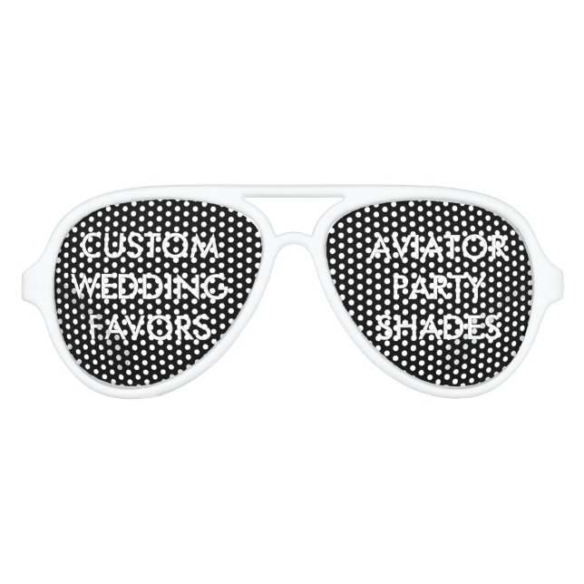 Hochzeitsbenutzerdefinierten Favoriten WHITE AVIAT Partybrille (Vorderseite)
