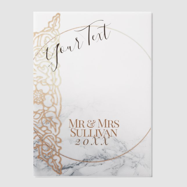 Hochzeitsbenutzerdefinierter Text-Elegantes Gold-S (Vorderseite)