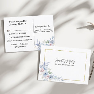 Hochzeitsbestätigungspostkarte von Floral List RSVP Karte