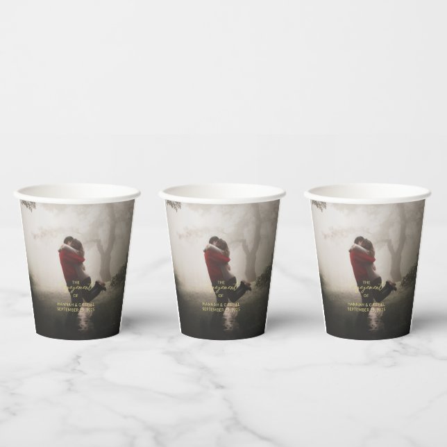 Hochzeitsbeteiligte hinzufügen Fotopapier-Cup Pappbecher (Multi)