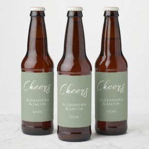 Hochzeitsbieretiketten Elegante Typografie Bierflaschenetikett