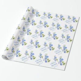 Hochzeitsblaue Delphinium-Kunstverpackung Geschenkpapier