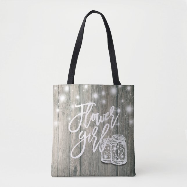 Hochzeitsblume Girl Wood Mason Jar String Lights Tasche (Vorderseite)