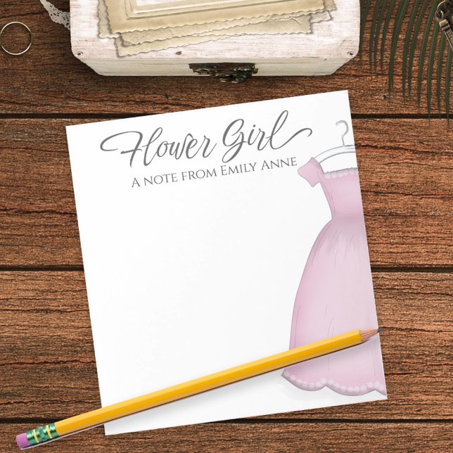 Hochzeitsblume Mädchen Vintages Kleid Personalisie Notizblock (Von Creator hochgeladen)