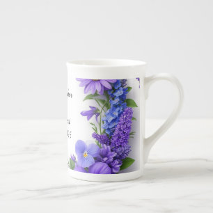 💍 Hochzeitsblumen-Glanz 🌸 Farbige Blüten Eleganz Prozellantasse