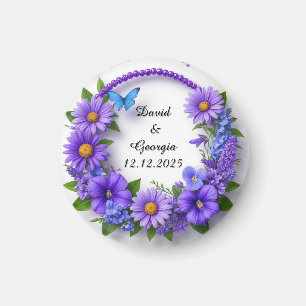 Hochzeitsblumen Kreisrahmen Magnet