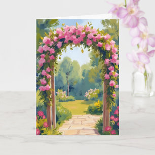 Hochzeitsblumenbogen Aquarell-Hochzeitsmalerei Karte