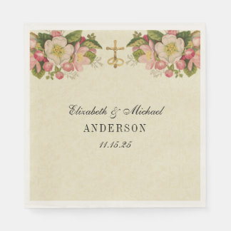 Hochzeitsblumenkreuz Vintage Kirschblüten Serviette