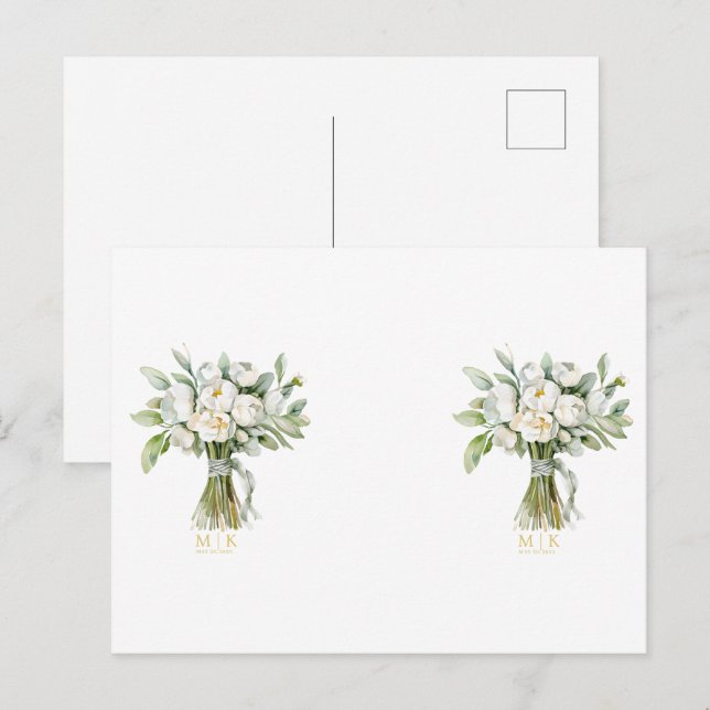 Hochzeitsblumenstrauß Postkarte (Vorne/Hinten)