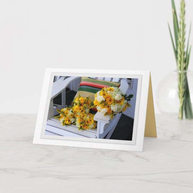 HochzeitsBouquets auf der Adirondack-Sitzgartenkar Karte (Vorderseite)