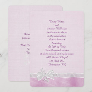 Hochzeitsbow an der rosa Grenze Einladung