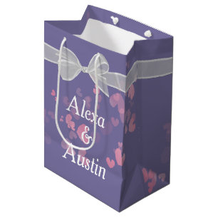 Hochzeitsbow Lila mit den Herzen Mittlere Geschenktüte