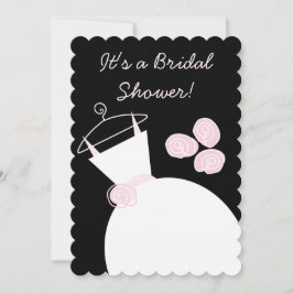 Hochzeitsbraun Rosa Brautparty schwarz Pastellfarb Einladung