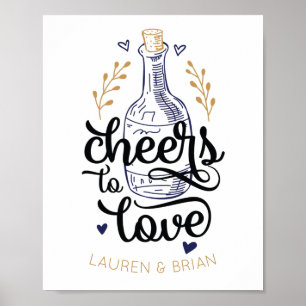Hochzeitsbrause-Poster 'Prost auf die Liebe' Poster