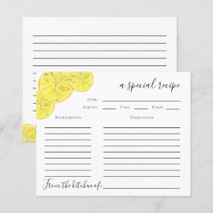 Hochzeitsbrause-Rezeptkarte mit Zitronen