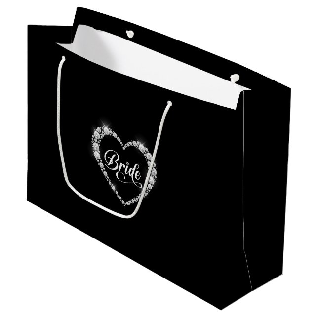 Hochzeitsbraut Geschenktasche Große Geschenktüte (Vorderseite Schrägansicht)
