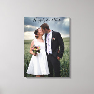 Hochzeitsbride & Groom Foto glücklich für alle Leinwanddruck