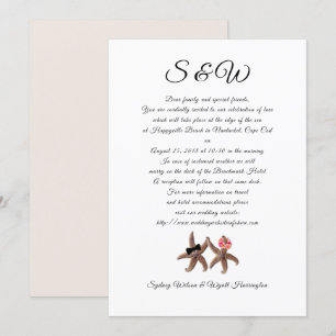 Hochzeitsbrief von Starfish Braut und Groom Einladung