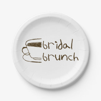 Hochzeitsbrunch Whimsicaler Kaffeebecher Zeichnung Pappteller
