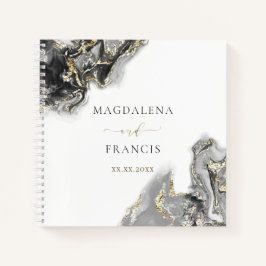 Hochzeitsbuch aus schwarzem Marmor Notizbuch