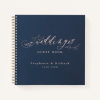 Hochzeitsbuch der Marine und der Rosa Foliage