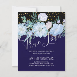 Hochzeitsbudget der Marine Aqua Blue Floral