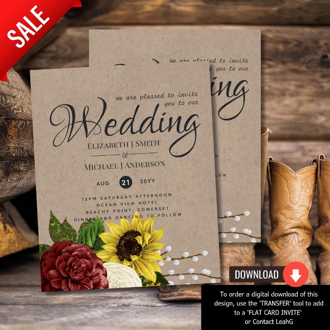 Hochzeitsbudget für Burgund und Sonnenblumen (Von Creator hochgeladen)