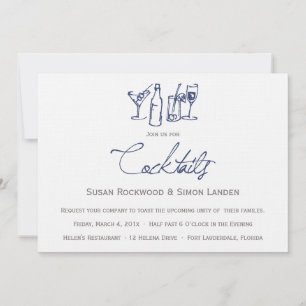 Hochzeitscocktail-Einladungen  Blau Einladung
