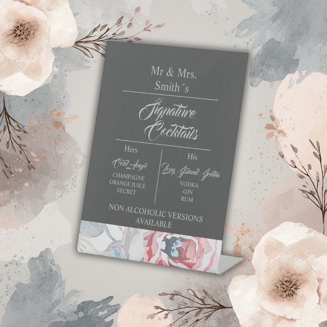 Hochzeitscocktail in der Rose Schwarz Sockelschild (Von Creator hochgeladen)