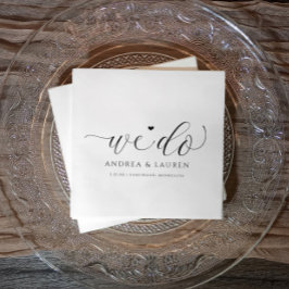 Hochzeitscocktail Napkins Einfache Elegante Schrif Serviette