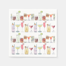 Hochzeitscocktail Napkins Illustrierte Cocktailstu Serviette