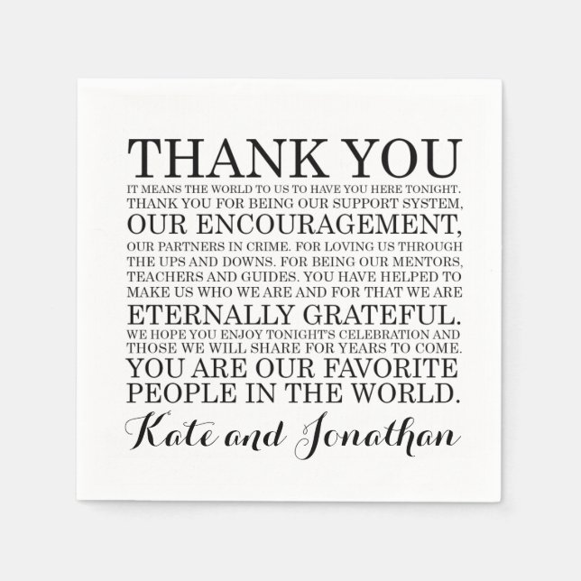 Hochzeitscocktail Napkins Personalisiertes Napkin- Serviette (Vorderseite)
