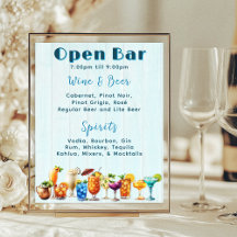 Hochzeitscocktails Liste Blauer Wood
