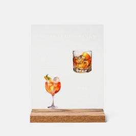 Hochzeitscocktails Signature Drinks Acrylschild
