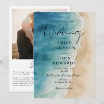 Hochzeitscodierung des Blue Ocean Beach Foto QR Co