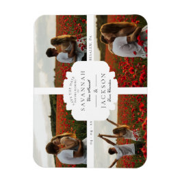 Hochzeitscollage 4 Custom Fotos Minimalistisch Mod Magnet